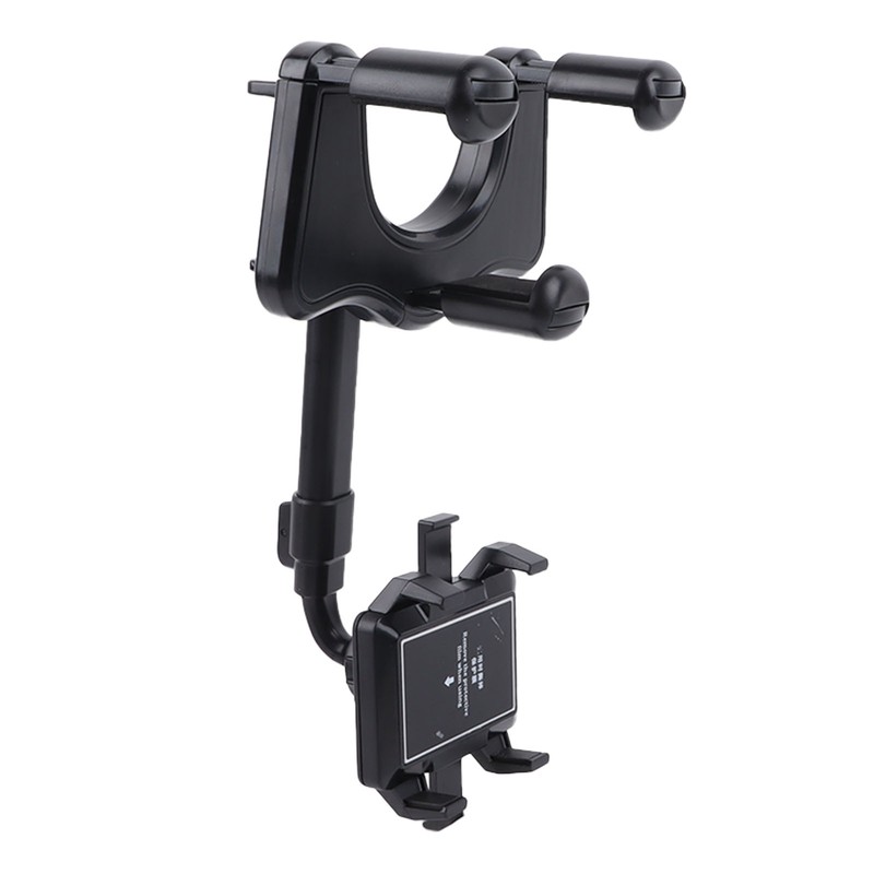 Car Rearview Mirror Phone Holder Adjustable 360 Degrees Rotation Multifunctional