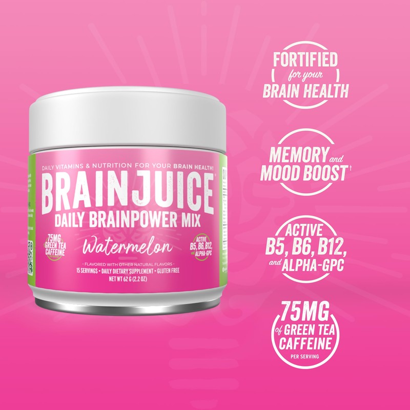 BrainJuice Nootropics Brain Support Supplement, Gluten Free Powder for Energy