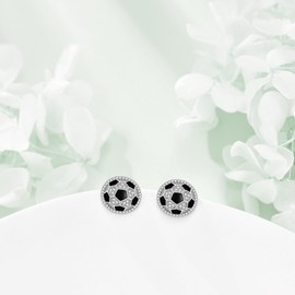 VONALA Golf Earrings Golf Ball Stud Sterling Silver Sports Earrings Golf Jewellery Player Gift for Women Girls Wife Mum Gift Christmas Gift, Sterling Silver, Cubic Zirconia