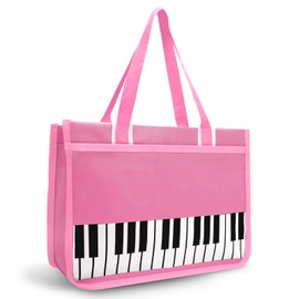 BestSounds Piano Bag, Zipper Waterproof Oxford Cloth Music Piano Accessories Book Bag Tote for Students Kids, Girls, Women, Gifts for Music Lovers Musicians (Pink)