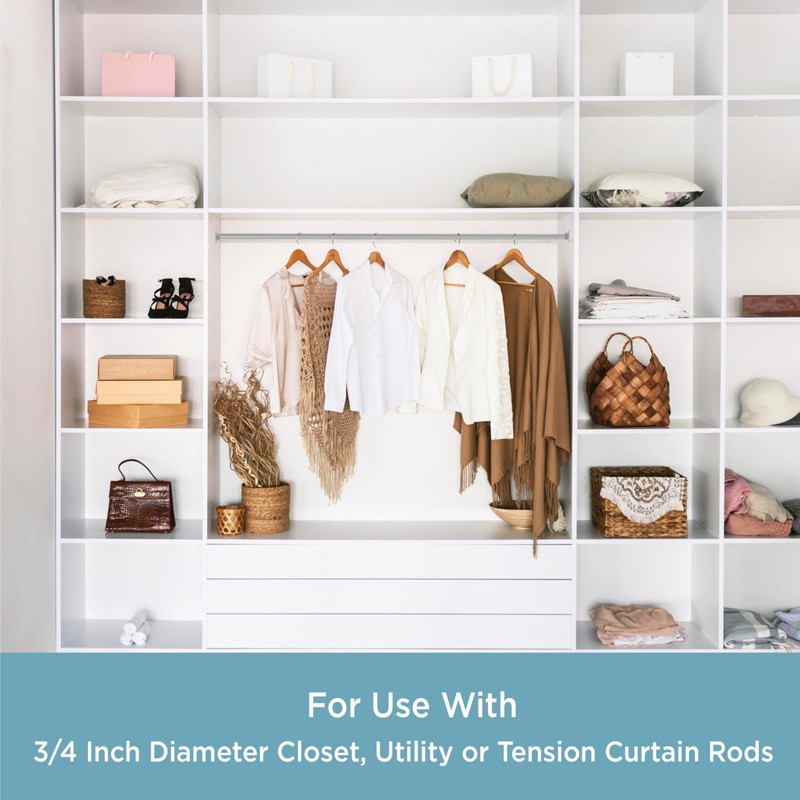 Kenney Hardware Mount Wall Cup Brackets 3/4" Curtain Rod, 5/8"