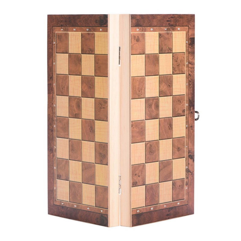 3in1 Portable Wooden Chessboard Folding Board Chess Game For Party