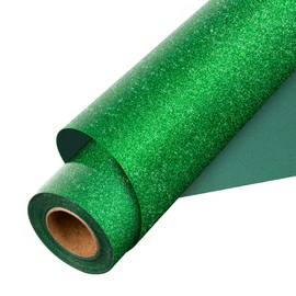 Aoder Green Glitter HTV Heat Transfer Vinyl: 12" x 10FT Green Glitter HTV Iron on Vinyl for Cricut & Silhouette Cameo, Easy to Cut & Weed