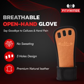 Fit Vikings Gymnastics Grips - Gloves for Crossfit - Pull Up Grips - Hand Grips for Men & Women - Gymnastics Gloves for Bars - Protection from Tears & Blisters - Secure & Comfortable Workout