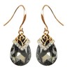 Navachi 18k Gold Plated Crystal Flower Pattern Water Drop Grey