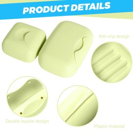 KOLZEMV Pack of 4 Soap Box Travel Waterproof Premium Soap Dish with Drain Strainer and Sisal Soap Bag, Soap Box, Soap Box for Home or Travel, Soap Box for Travel, Soap Box