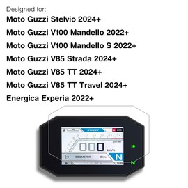 INNOSURE Tempered Glass Screen Protector for Moto Guzzi Stelvio, V100 Mandello (S), V85 Strada/TT/Travel, Energica Experia Motorcycle Instrument 5" Screen 9H (HD Clear)