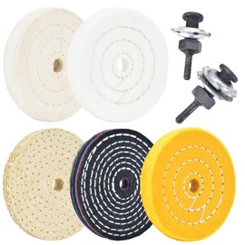 ANBOO 5 Polishing Discs with 2 Sets Polishing Wheel Polishing Pad Polishing Pad with 6mm Drill Chuck for Metal Wood Stone