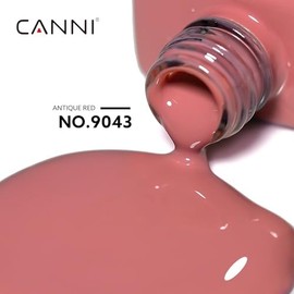 CANNI- Esmalte de uñas en gel rojo claro, 1 pieza de esmalte de uñas en gel rosa, esmalte de uñas en gel de color rosa bebé, alto brillo, remojo