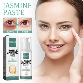 Jasmine Ointment for Dark Circles, Jasmine Ointment Eye Cream with Collagen and Aloe Vera Extract, Eye Cream Against Dark Circles, Remove Bags and Puffiness (100 ml)