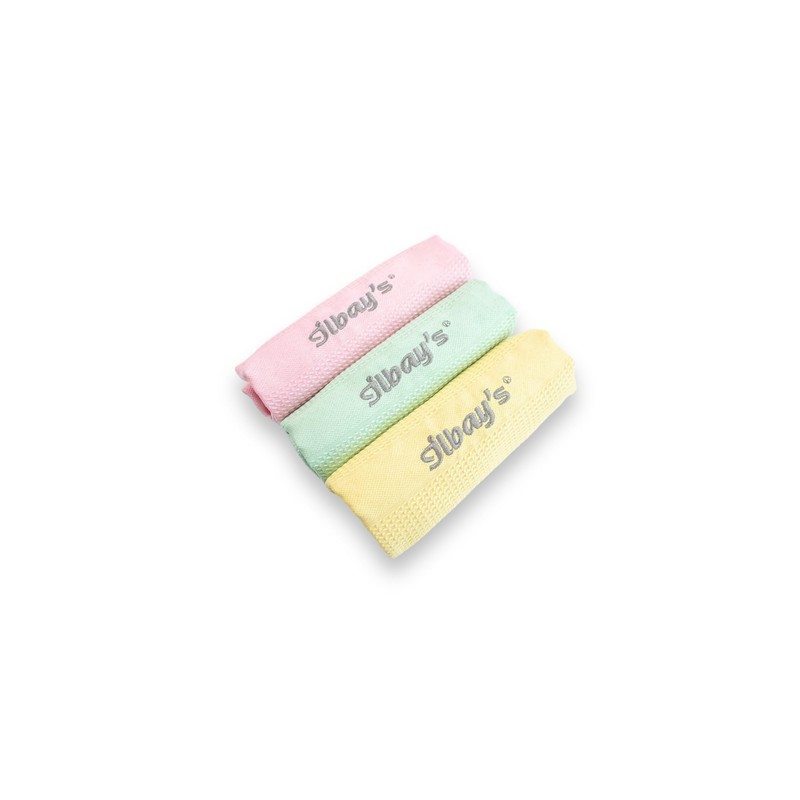 Ilbays Cleaning Cloths Pack of 4 Yellow Orange Green Pink