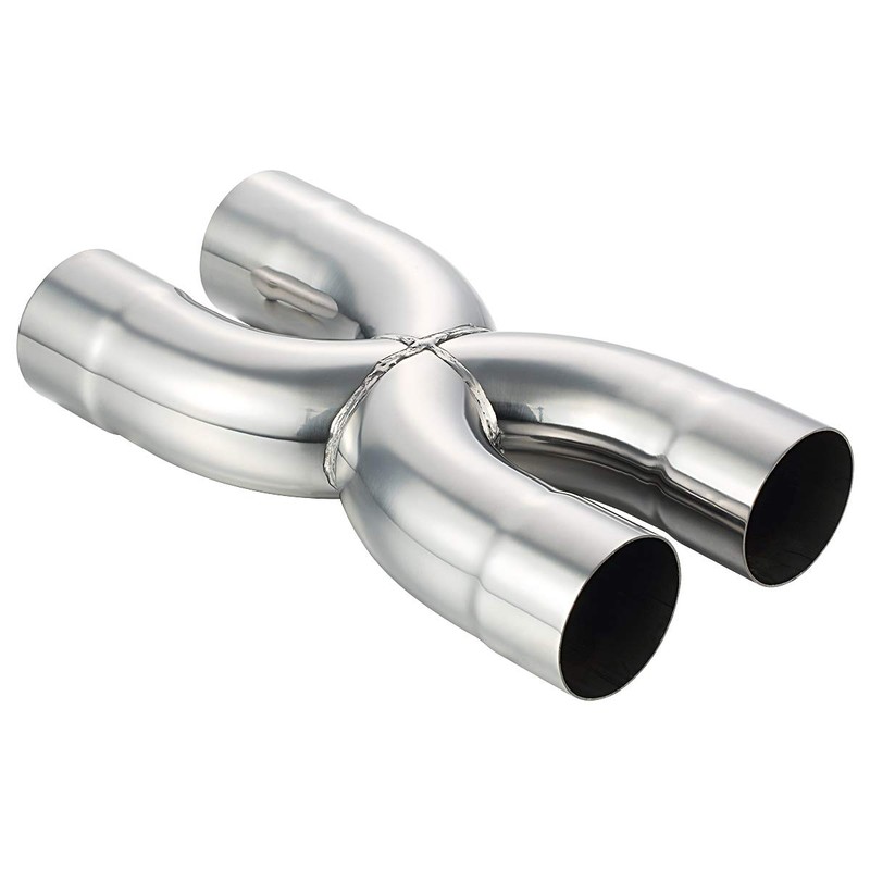 LCGP Universal 2.5" In/Out Crossover X Pipe 12" Length Stainless