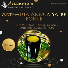 ARTEMISIUM - Artemisia Annua Ointment with Olive Oil and Beeswax 50 ml - Annual Mugwort Ointment in Purple Glass Jar - High Dose Skin Care with 20 g Artemisia Annua 100 ml Each Cold-Pressed Olive Oil