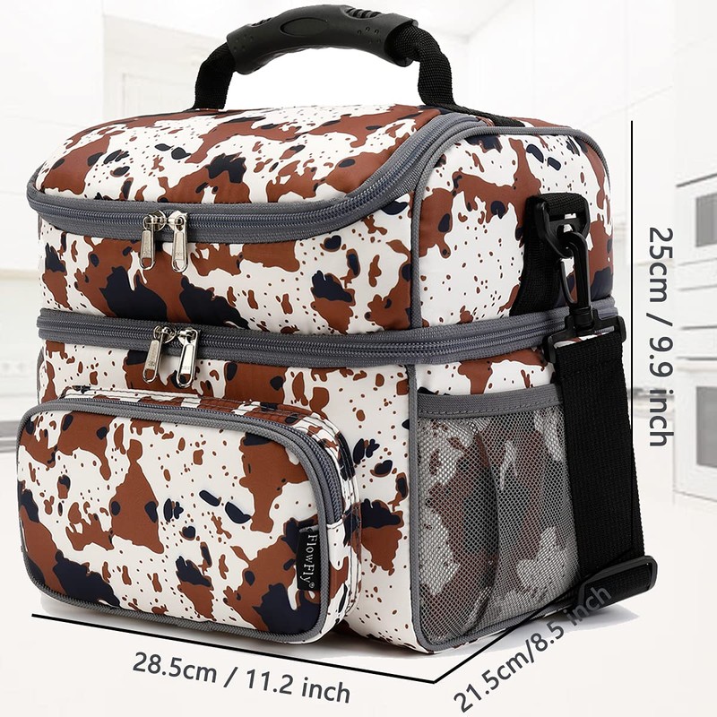 FlowFly Insulated Lunch Bag Adult Lunch Box Large Tote Double