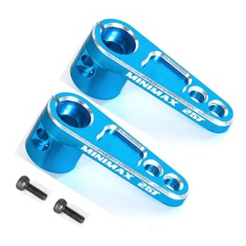 Dantenron 2Pack RC 25T Servo Horn Metal 25 Teeth Steering Arm Replacement Part Compatible with Futaba Savox Power HD Servos Motors 1/8 1/10 RC Off Road Crawler Drift On-Road Car Airplane Boat (Blue)