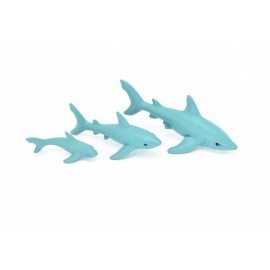 K&M Great white Shark Set of Three Realistic Toy Model Plastic Replica Kids 4" F3913