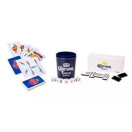 Domino Corona Extra Set, Domino Profesional Corona Extra, cubilete Corona Extra, mazo de Cartas españolas.