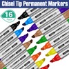 Fuutreo 16 Pcs Jumbo Size Permanent Markers Bulk Large Chisel