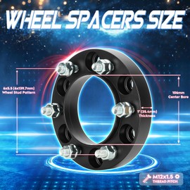 6x5.5 1in Hubcentric Wheel Spacers, 6x139.7mm Forged 6 Lugs Wheel Adapter, Fit for Toyota 4Runner 1996-2022/Tacoma 2002-2022/Tundra 2000-2006 Lexus GX470 2003-2022, 106mm Bore w/ M12x1.5 Studs, 4pc
