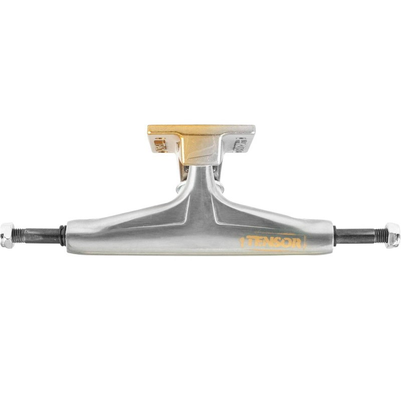 Tensor Alum Stencil Mirror Skateboard Trucks - Raw/Gold Fade -