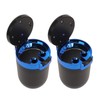 2Pcs Car Ashtray with LED Blue Light Portable Removable Car