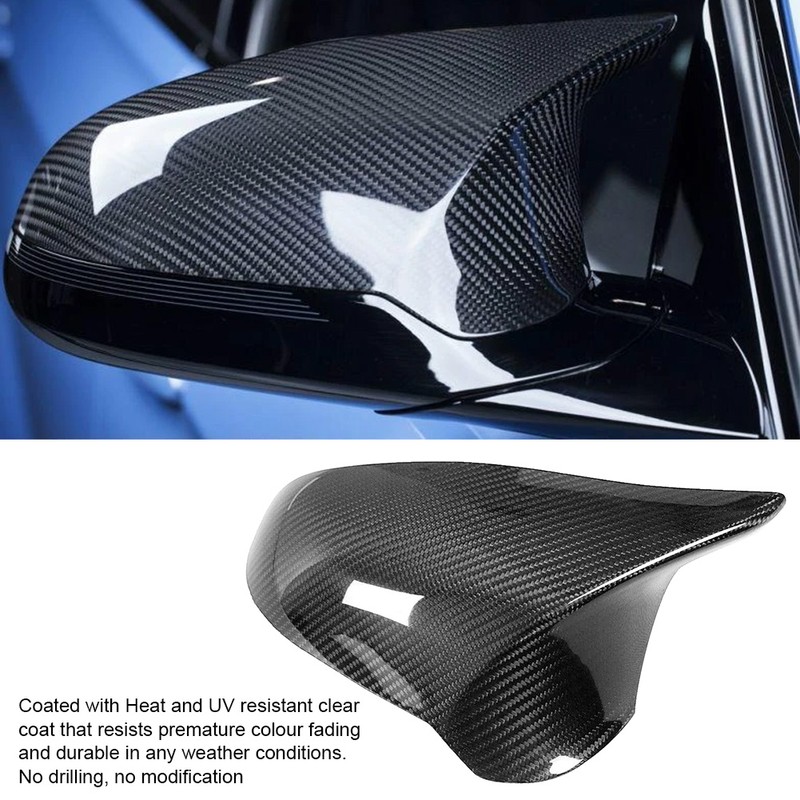 Carbon Fiber Side Wing Mirror ADD ON Covers Fit for