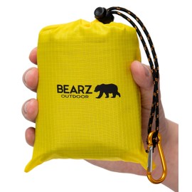 Bearz Outdoor, compact picnic blanket, beach blanket, waterproof blanket for trips, lightweight, camping, rain cover, music festival equipment, mat for hiking, sports and the beach, comes with its own pouch