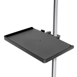 Mic Stand Tray & Clamp On Shelf - Heavy Duty Adjustable Clamp Shelf,Tripod Tray for Music Sheets, Streaming Gear, TV Cart, Speaker Stand Accessories (7.8"x5.5")