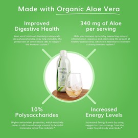 Univera Aloe Vera Juice, Preminum Organic Aloe Vera, 10% Polysaccharide Retention, Digestive Enzymes for Gut Health, Immune Support & Gut Health, Aloe Flavor - 30 Days Supply (33 fl oz)