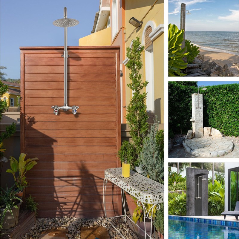 Aolemi Outdoor Shower Kit Outdoor Shower Fixtures Faucet System Double