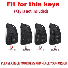 TECART Key Fob Cover Fit For Buick Envision GMC Yukon Sierra 1500 Car Accessories Carbon Key Shells Case with Keychain, National Flag Keychain-red