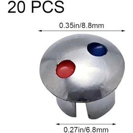 Hot Cold Indicator for Faucets Universal Hot and Cold Signs Buttons for Kitchen Bathroom Sinks Faucets Replacement Part (20pcs)