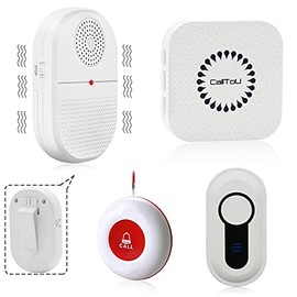 CallToU Wireless Caregiver Pager Nurse Call Alarm Wireless Call Button Pager Elderly,Buzzer Elderly,Nurse Alert Button for The Elderly,paralyzed Patients,Pregnant Women