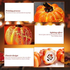 Autumn Decoration Pumpkin Decoration, Pack of 3 Autumn Decoration Pumpkin Lantern, Decorative LED Pumpkin Lamp, Pumpkin Lantern Illuminated, Autumn Decoration Table Decoration, Autumn Decoration Light