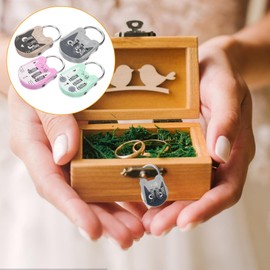 jojofuny 4Pcs Cute Cat Combination Locker Locks, 3 Digit Password Padlocks for Drawers, Backpacks, Travel Suitcases, Home Use, Assorted Colors