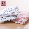 NEKONOBA Fluffy 8-ply Gauze Handkerchief, Set of 2, Wave Cat