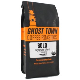 Ghost Town Coffee Roasters "Bold Blend" Dark Roasted Organic Whole Bean Coffee - 12 Ounce Bag