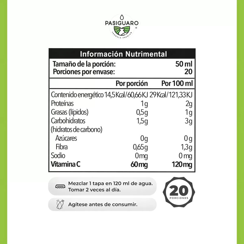 Pasiguaro Concentrado De Sabila Premiun 1 L Rinde 20 Dias