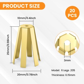 SATUY 20Pcs Universal Brass Golf Shaft Adapter Shims, 6 Legs Adjustable Golf Adapter Shims Fits .335 .350 .355 .370 for All Shaft