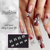 YAEISM 50PCS Bow Nail Charms 3D Silver Nail Charms 2