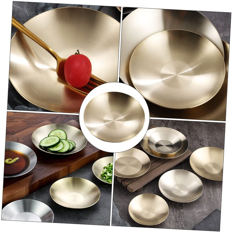 iplusmile Flavor Seasoning Plate Stainless Steel Sauce Bowl Compact Stylish