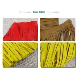 Anevous Leather Tassel Fringe Band, Tassel Trim Cut Fringe Band, Cut Fringe Trim for DIY Dress, Garment Apparel, Sewing, Crafts, Decoration Accessories, Dark Brown, 100 x 10 cm