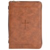 White Dove Designs Bible Cover-Classic Cross-Brown-XLG