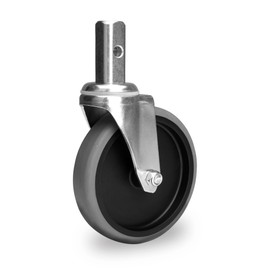 Set of 4 Stagecaptain Transport Castors 125 mm without Brake (Sturdy Wheels for Retrofitting, 125 mm Wheel Diameter, Load Capacity: 100 kg, 26 mm Hard Rubber Tread, Steerable, Set of 4)