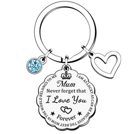 SMARGO Mum Keyring from Daughter Son Mummy Birthday Christmas Mothers Day Presents Lettering Keychain Engraved I Am As Lucky As Can Be The Best Mum in The World Belongs to Me
