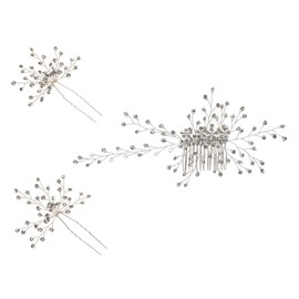 BIUDECO 1set Delicate Wedding Hair Comb for Bride Rhinestone Decorative Side Comb Hairpins Elegant Bridal Accessory for Special Occasions Romantic Headdress for Weddings and Parties