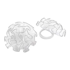 axy Children's Hair Scrunchies Pack of 2 Flower Hair Bobbles for Communion in White, Girls' Ballet Hair Accessories with Fabric Flowers HSG15 (Set of 2 Model 1)