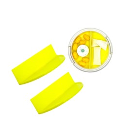 Portable Double Deck Pouch Carrier for Zyn and Other Brands, Split Can Divider (Citrus Yellow)