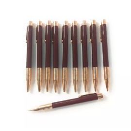 Metal Click Pen 12pk Lot Metal Retractable Click Pens: RED/BURGUNDY/M