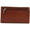 Ladies Soft Real Nappa Leather Long Flap-over Purse with Inner